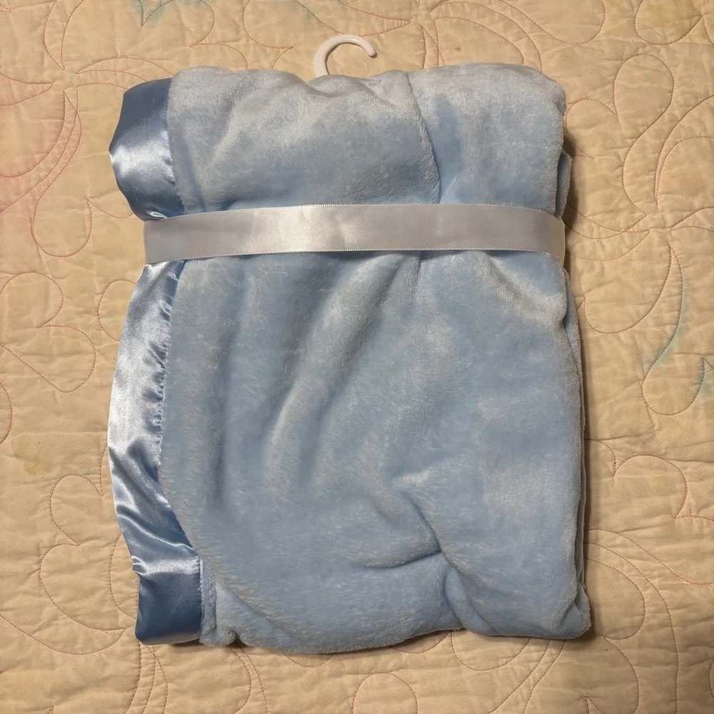 Baby Essentials Blue and Gray Blanket